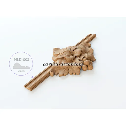 Grape onlay for moulding decoration oak