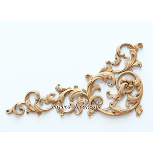 N-441L corner carved leaf oak applique