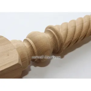 Barley twist dining table legs with square top from oak - 2