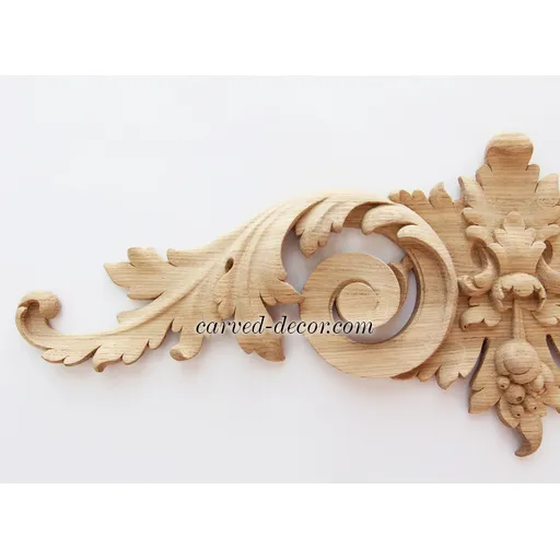 Carved Acanthus Center Pediment from oak