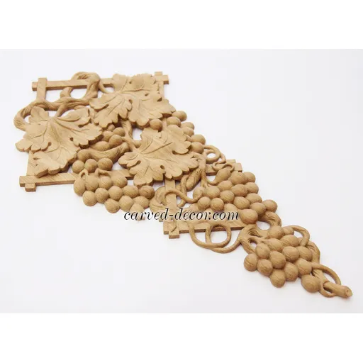 N-255 vertical carved grapes beech drop