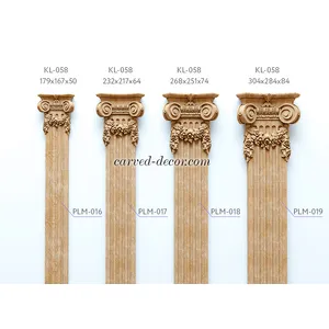 Flower garland on capital for fluted pilaster solid wood
