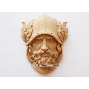 Oak wall decor greek warrior in a soldier helmet - 3