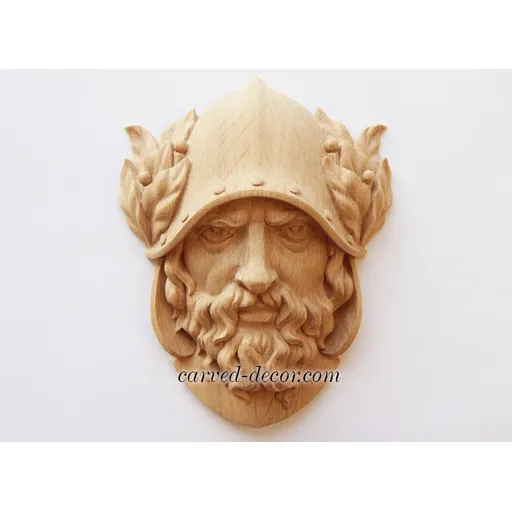 Oak wall decor greek warrior in a soldier helmet - 3