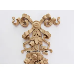 renaissance medium vertical decorative flower wood drop - 2