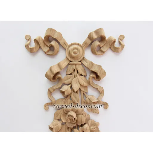 renaissance medium vertical decorative flower wood drop - 2