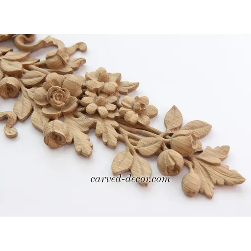medium vertical decorative flower oak drop- 3