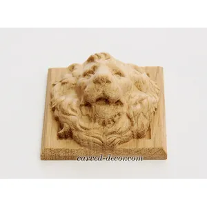 Oak Applique Lion Head Square-shaped - 2