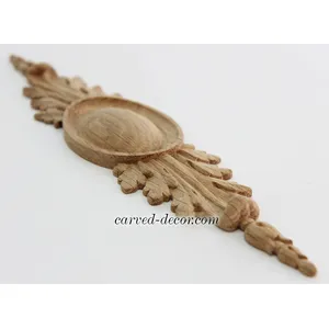 Horizontal Oval Center oak Cartouche Onlay
