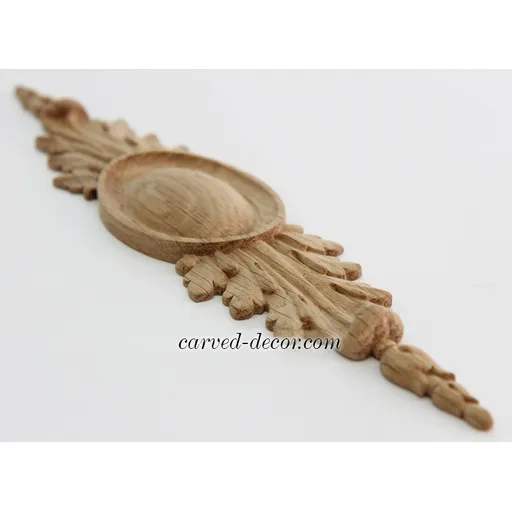 Horizontal Oval Center oak Cartouche Onlay