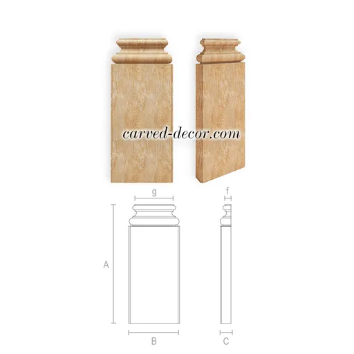 Rectangular Antique style carved pilaster base 