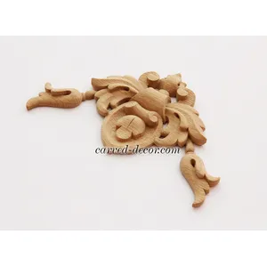 N-208 small flower wood carving applique baroque style