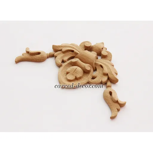 N-208 small flower wood carving applique baroque style