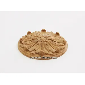 small round decorative floral oak rosette classical style