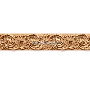 Baroque ornate running acanthus leaf moulding from oak