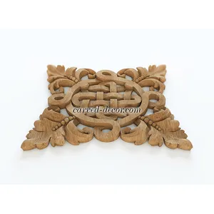 N-336 square carved leaf wood carving applique baroque style