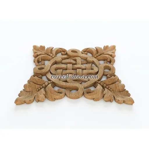 N-336 square carved leaf wood carving applique baroque style