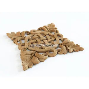 N-336 square carved leaf wood carving applique baroque style