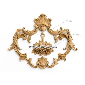 N-463.2 small vertical artistic rose wood onlay applique victorian style
