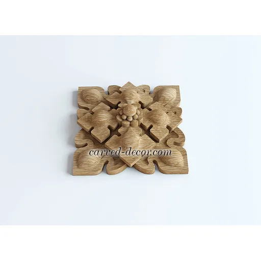 small square ornamental oak rosette gothic style