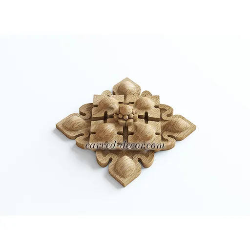 small square ornamental oak rosette gothic style