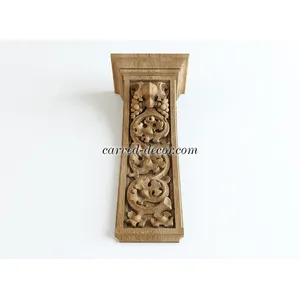 wooden narrow detail flower corbel baroque style