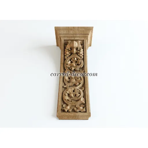 wooden narrow detail flower corbel baroque style