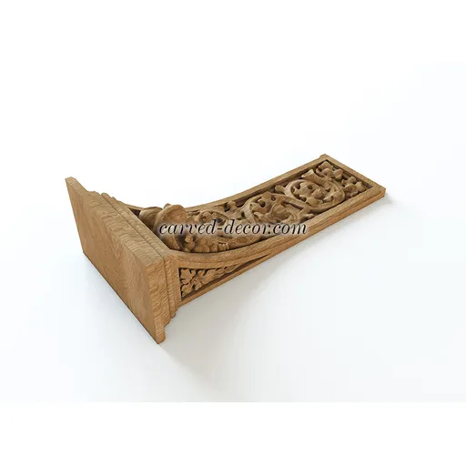 wooden narrow detail flower corbel baroque style
