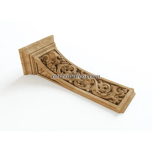 wooden narrow detail flower corbel baroque style