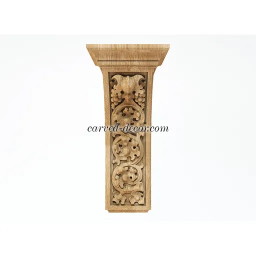wooden narrow detail flower corbel baroque style