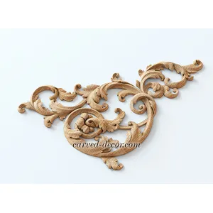 medium Right-Facing Openwork Wood Corner Applique