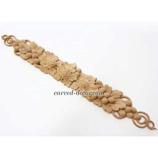 horizontal carved grapes applique oak