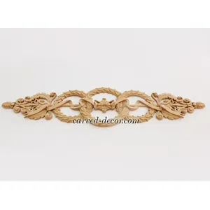 architectural wreath oak carving applique - 3