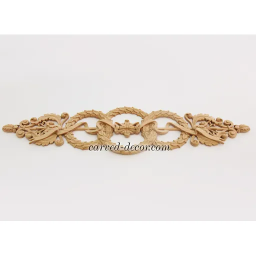 architectural wreath oak carving applique - 3