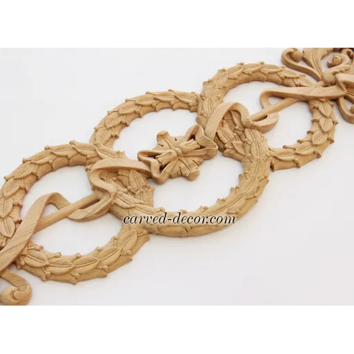 beech architectural wreath carving applique baroque style