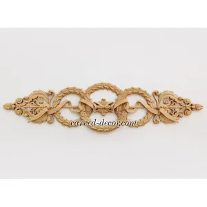 architectural wreath oak carving applique - 2