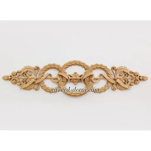 architectural wreath oak carving applique - 2