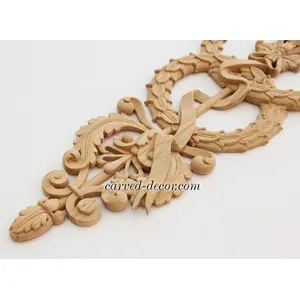 oak architectural wreath carving applique baroque style