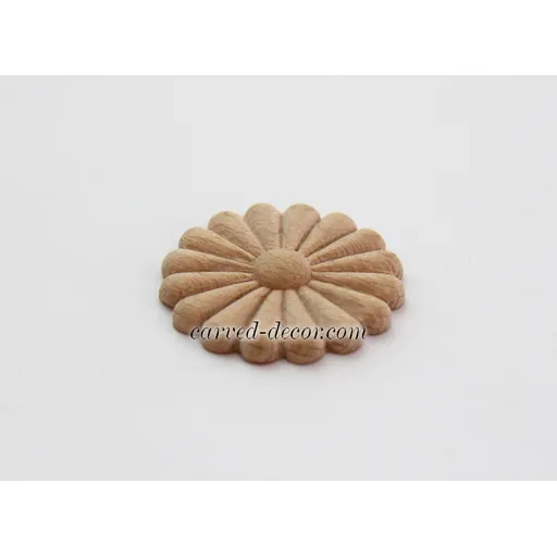 small round decorative flower wood rosette classical style