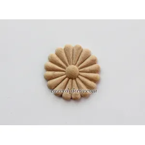 small round decorative flower wood rosette classical style