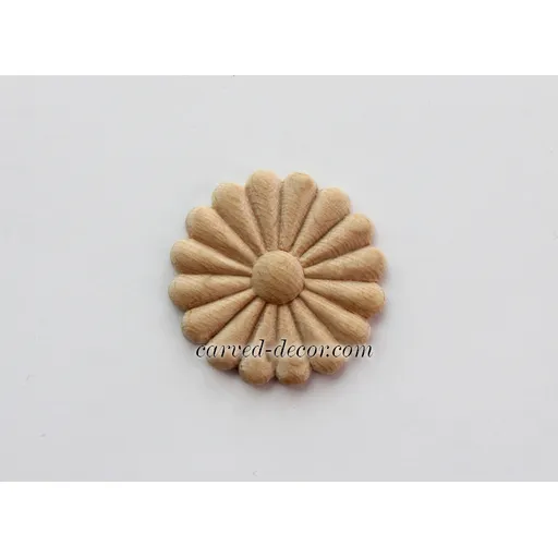 small round decorative flower wood rosette classical style