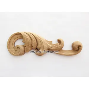 wood corner hand carved leaf carving applique victorian style