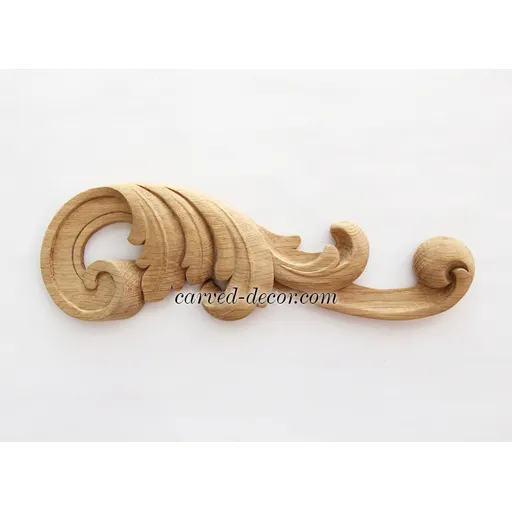 wood corner hand carved leaf carving applique victorian style