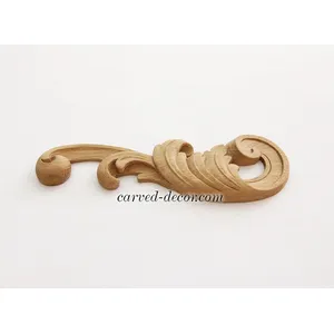 oak small corner hand carved leaf carving applique victorian 