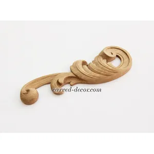 beech small corner hand carved leaf carving applique