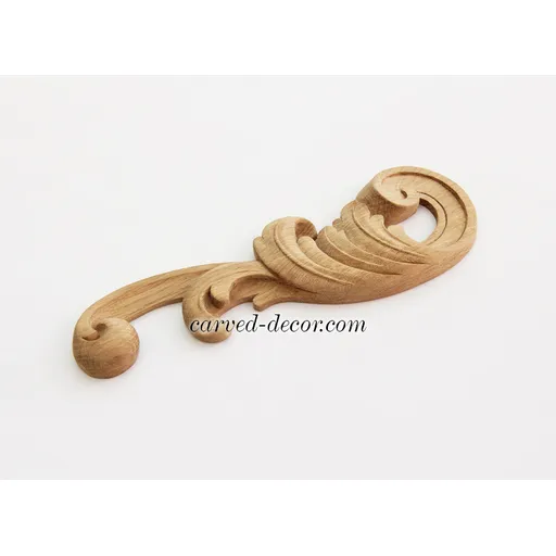 beech small corner hand carved leaf carving applique