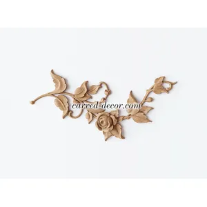 corner artistic rose wood carving applique renaissance style