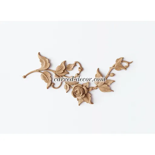 corner artistic rose wood carving applique renaissance style