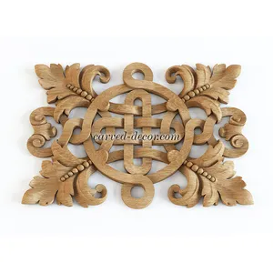 square ornate acanthus wood applique victorian style