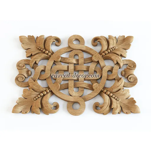 square ornate acanthus wood applique victorian style